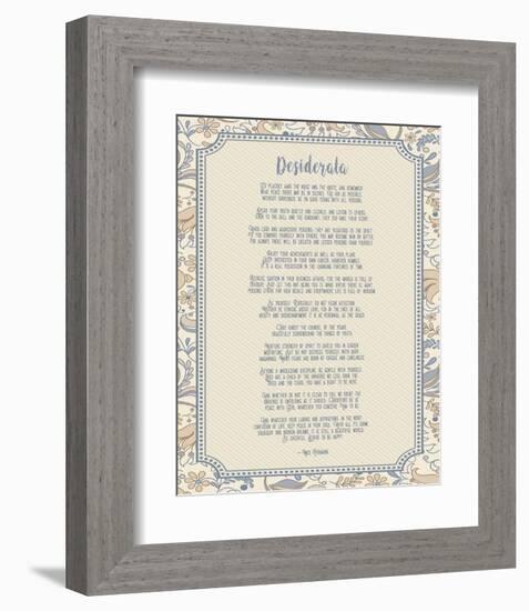 Desiderata Floral Frame Beige-Quote Master-Framed Art Print