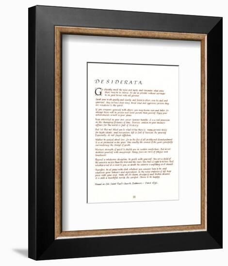 Desiderata-null-Framed Art Print