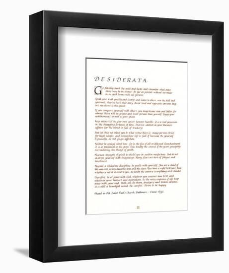 Desiderata-null-Framed Art Print