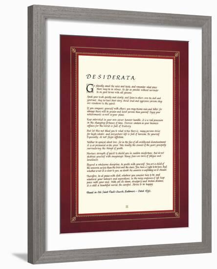 Desiderata-The Inspirational Collection-Framed Giclee Print