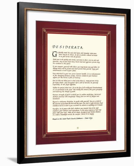 Desiderata-The Inspirational Collection-Framed Giclee Print