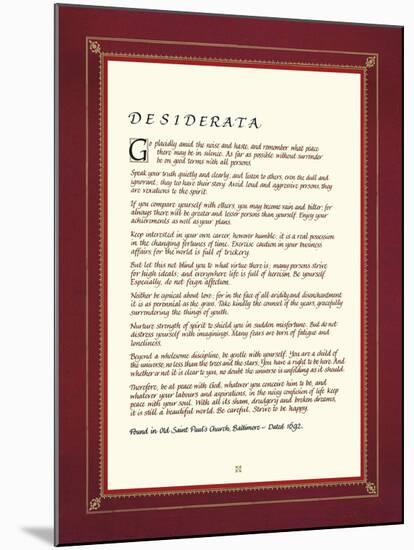 Desiderata-The Inspirational Collection-Mounted Giclee Print