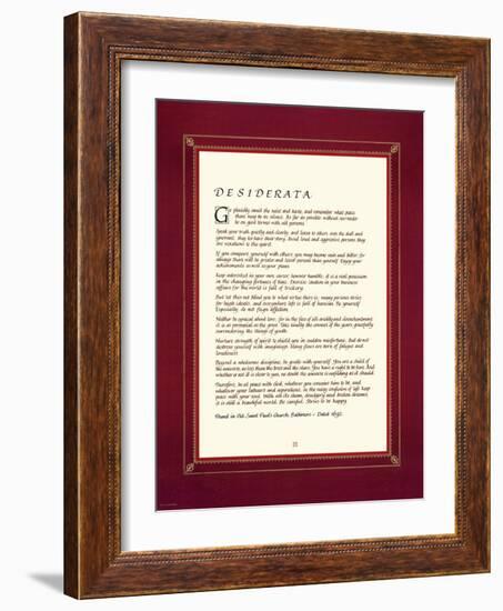 Desiderata-null-Framed Art Print