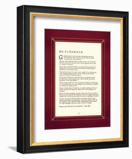 Desiderata-null-Framed Art Print