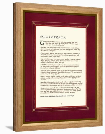 Desiderata-null-Framed Stretched Canvas