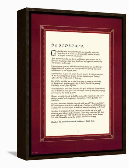 Desiderata-null-Framed Stretched Canvas