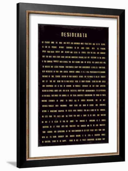 Desiderata-The Vintage Collection-Framed Premium Giclee Print