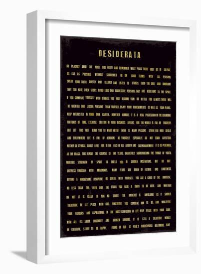 Desiderata-The Vintage Collection-Framed Premium Giclee Print