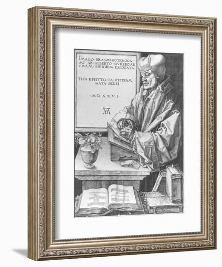 Desiderius Erasmus (1466-1536) of Rotterdam, 1526-Albrecht Dürer-Framed Giclee Print