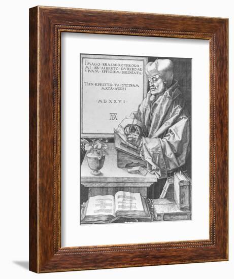 Desiderius Erasmus (1466-1536) of Rotterdam, 1526-Albrecht Dürer-Framed Giclee Print