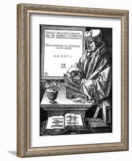 Desiderius Erasmus, Dutch Author, Scholar and Humanist-Albrecht Durer-Framed Giclee Print