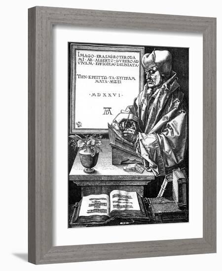 Desiderius Erasmus, Dutch Author, Scholar and Humanist-Albrecht Durer-Framed Giclee Print