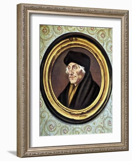 Desiderius Erasmus Portrait of-Hans Holbein the Younger-Framed Giclee Print