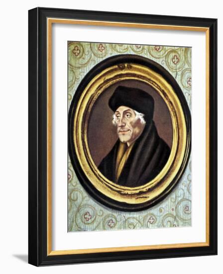 Desiderius Erasmus Portrait of-Hans Holbein the Younger-Framed Giclee Print