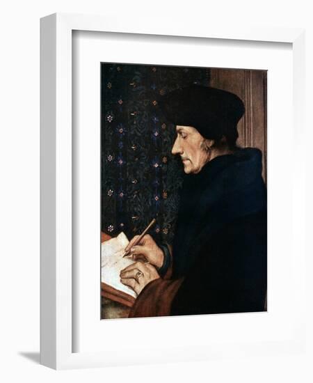 Desiderus Erasmus (1497-154), Dutch Humanist and Scholar, 1523-Hans Holbein the Younger-Framed Giclee Print