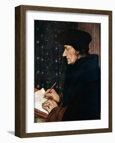 Desiderus Erasmus (1497-154), Dutch Humanist and Scholar, 1523-Hans Holbein the Younger-Framed Giclee Print