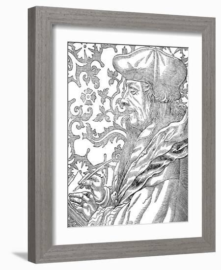 Desiderus Erasmus, 15th-16th Century Dutch Humanist and Scholar, 19th Century-Hans Holbein the Younger-Framed Giclee Print
