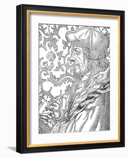 Desiderus Erasmus, 15th-16th Century Dutch Humanist and Scholar, 19th Century-Hans Holbein the Younger-Framed Giclee Print