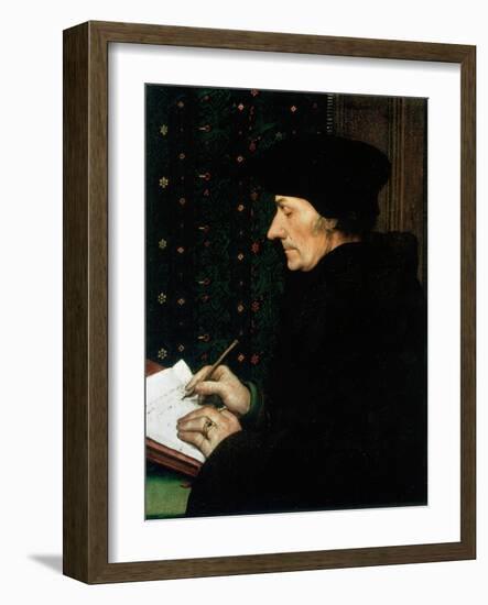 Desiderus Erasmus, Dutch Humanist and Scholar, 1523-Hans Holbein the Younger-Framed Giclee Print