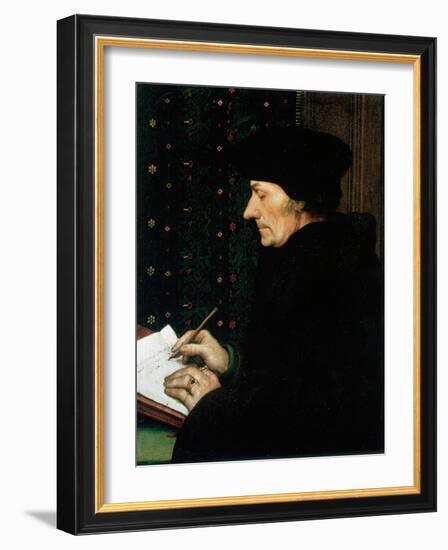 Desiderus Erasmus, Dutch Humanist and Scholar, 1523-Hans Holbein the Younger-Framed Giclee Print