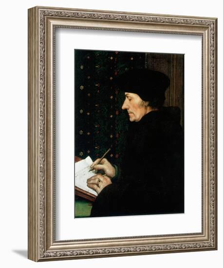 Desiderus Erasmus, Dutch Humanist and Scholar, 1523-Hans Holbein the Younger-Framed Giclee Print