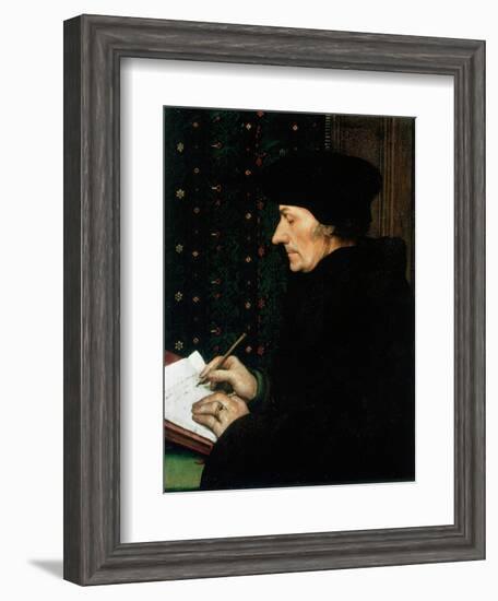 Desiderus Erasmus, Dutch Humanist and Scholar, 1523-Hans Holbein the Younger-Framed Giclee Print