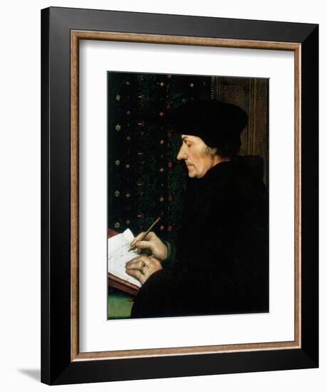 Desiderus Erasmus, Dutch Humanist and Scholar, 1523-Hans Holbein the Younger-Framed Giclee Print