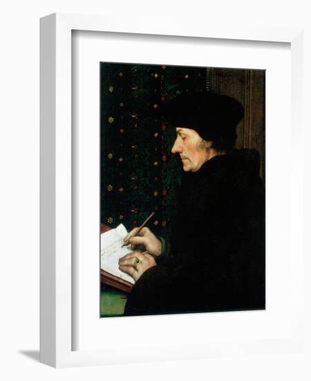 Desiderus Erasmus, Dutch Humanist and Scholar, 1523-Hans Holbein the Younger-Framed Giclee Print