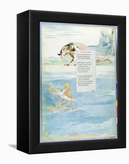 Design 10 for 'Ode on the Death of a Favourite Cat' from 'The Poems of Thomas Gray'-William Blake-Framed Premier Image Canvas