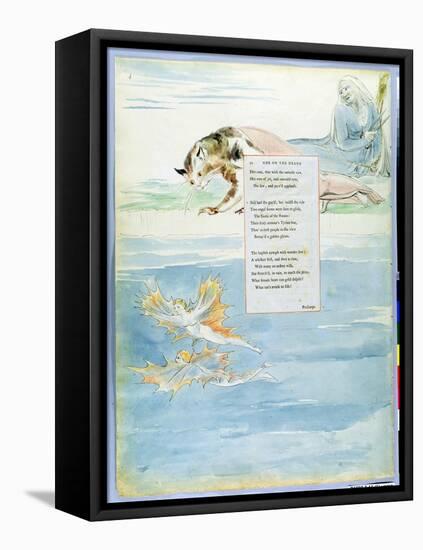 Design 10 for 'Ode on the Death of a Favourite Cat' from 'The Poems of Thomas Gray'-William Blake-Framed Premier Image Canvas