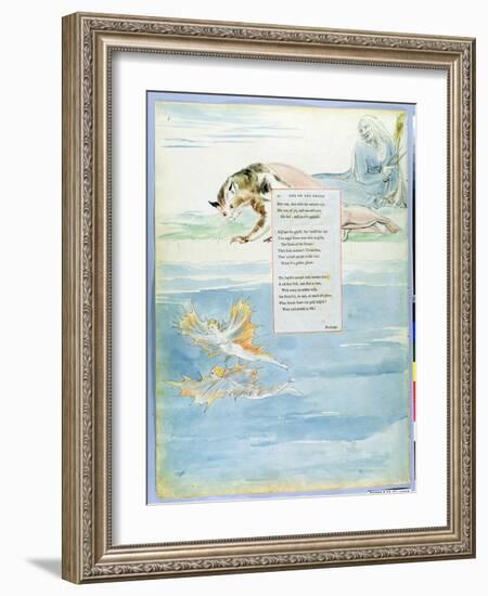 Design 10 for 'Ode on the Death of a Favourite Cat' from 'The Poems of Thomas Gray'-William Blake-Framed Giclee Print