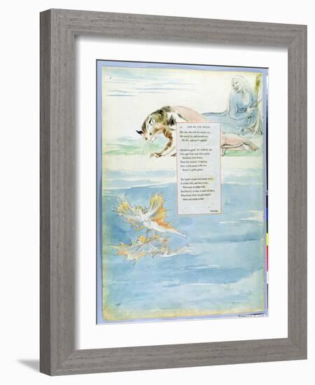 Design 10 for 'Ode on the Death of a Favourite Cat' from 'The Poems of Thomas Gray'-William Blake-Framed Giclee Print