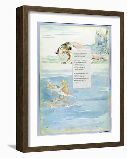 Design 10 for 'Ode on the Death of a Favourite Cat' from 'The Poems of Thomas Gray'-William Blake-Framed Giclee Print