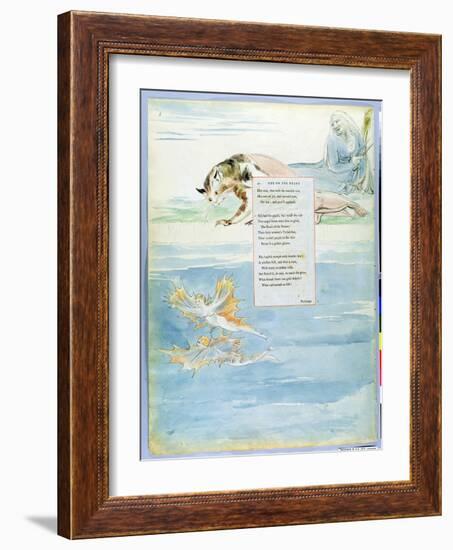 Design 10 for 'Ode on the Death of a Favourite Cat' from 'The Poems of Thomas Gray'-William Blake-Framed Giclee Print