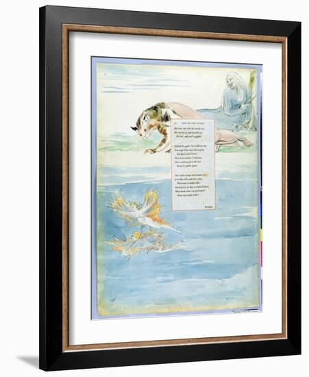 Design 10 for 'Ode on the Death of a Favourite Cat' from 'The Poems of Thomas Gray'-William Blake-Framed Giclee Print