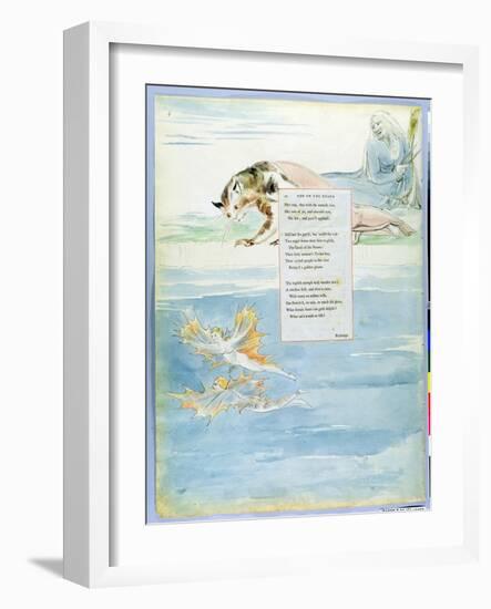 Design 10 for 'Ode on the Death of a Favourite Cat' from 'The Poems of Thomas Gray'-William Blake-Framed Giclee Print