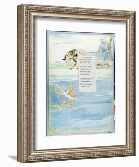 Design 10 for 'Ode on the Death of a Favourite Cat' from 'The Poems of Thomas Gray'-William Blake-Framed Premium Giclee Print