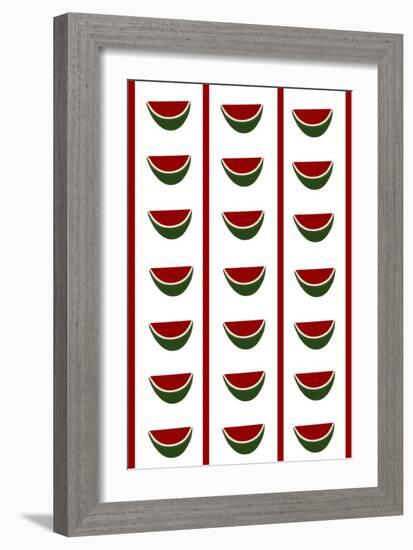 Design -CR- Watermelons in White-Cristina Rodriguez-Framed Giclee Print