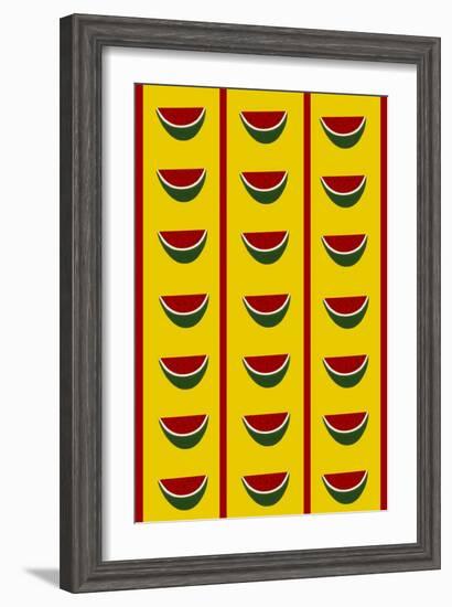 Design-CR-Watermelons in Yellow-Cristina Rodriguez-Framed Giclee Print