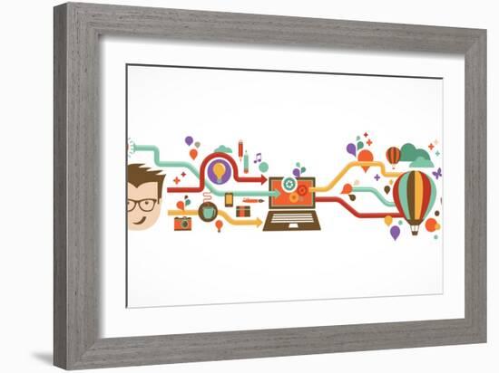 Design, Creative, Idea and Innovation Infographic-Marish-Framed Art Print