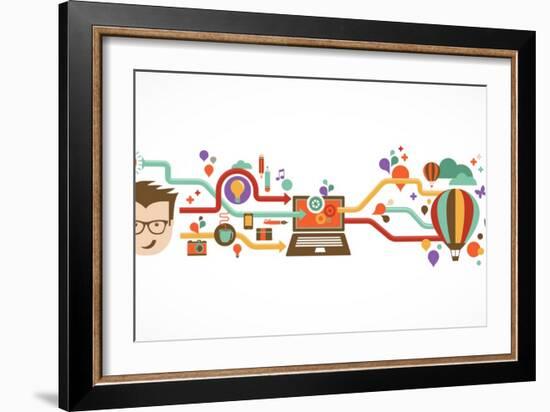 Design, Creative, Idea and Innovation Infographic-Marish-Framed Art Print