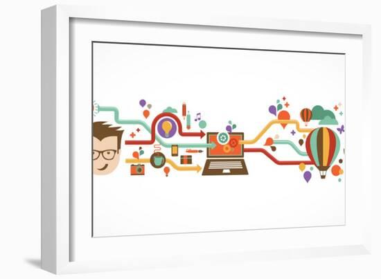 Design, Creative, Idea and Innovation Infographic-Marish-Framed Art Print