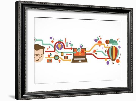 Design, Creative, Idea and Innovation Infographic-Marish-Framed Art Print