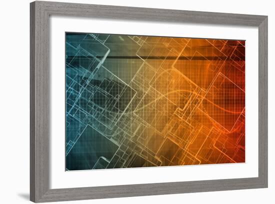 Design Engineering Science as a Modern Abstract-kentoh-Framed Premium Giclee Print