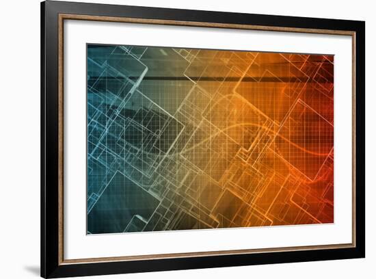 Design Engineering Science as a Modern Abstract-kentoh-Framed Premium Giclee Print