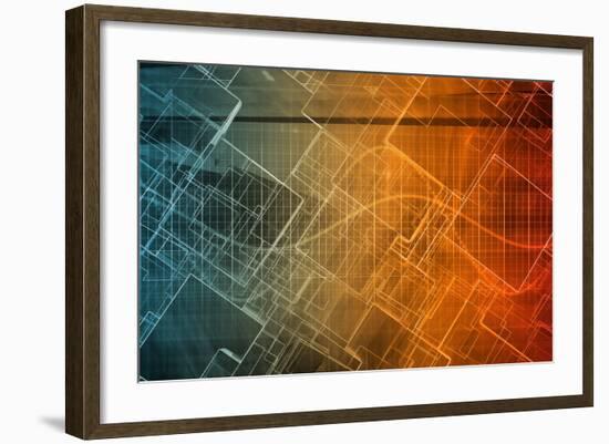 Design Engineering Science as a Modern Abstract-kentoh-Framed Premium Giclee Print