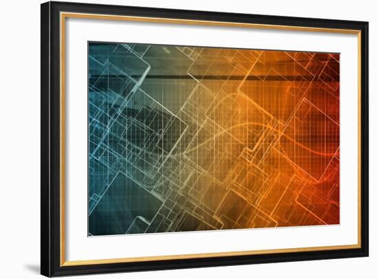 Design Engineering Science as a Modern Abstract-kentoh-Framed Premium Giclee Print