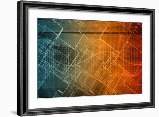 Design Engineering Science as a Modern Abstract-kentoh-Framed Art Print