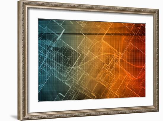 Design Engineering Science as a Modern Abstract-kentoh-Framed Art Print