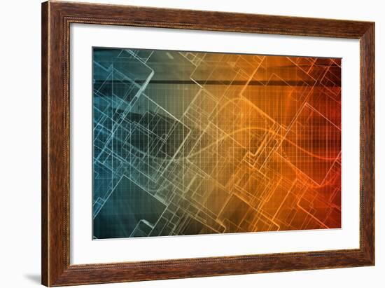 Design Engineering Science as a Modern Abstract-kentoh-Framed Art Print